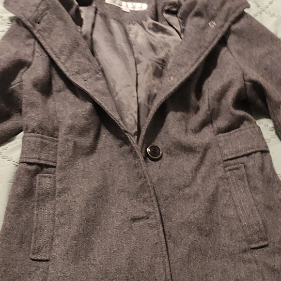 Kenneth Cole Women's Gray Hooded Trench Coat - Picture 4 of 6